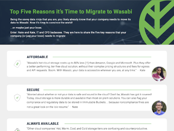 Top 5 Reasons to Migrage to Wasabi